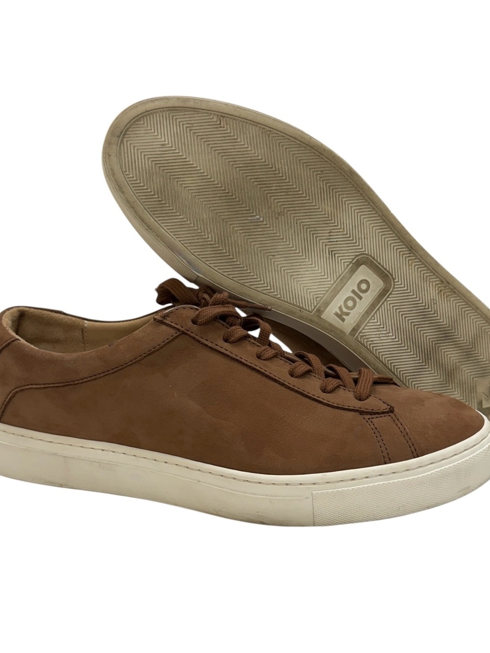 KOIO Capri Sneakers Men 9 Cognac Brown Suede Nubuck Leather Low Top Luxury Italy